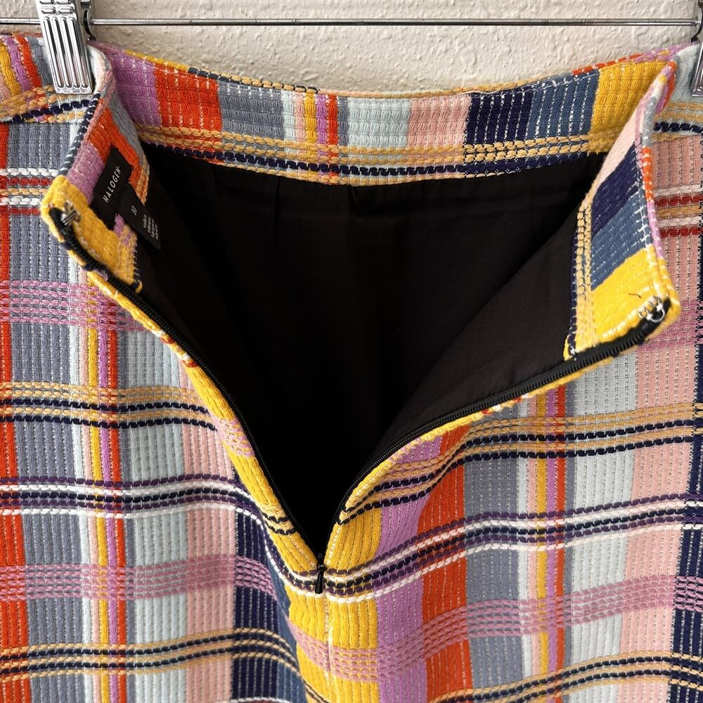 Halogen Women’s Multicolor Block Tweed Striped Skirt Size 10 - Picture 4 of 7